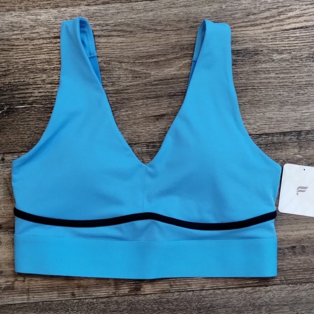 Fabletics Blue and Black Racerback Sports Bra